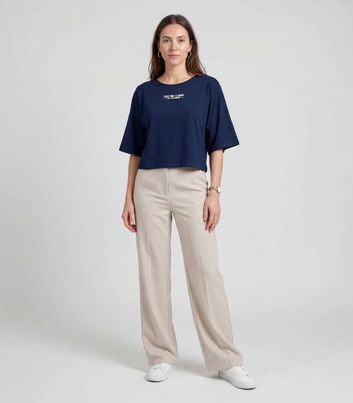 Blusa Feminina Em Viscotorcion Infinita Cor Azul