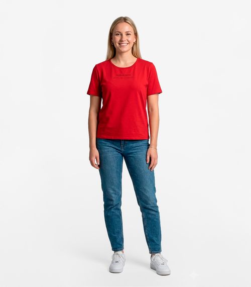 Blusa Feminina Manga Curta Infinita Cor Vermelho