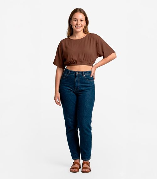 Blusa Feminina Em Viscose Infinita Cor Marrom