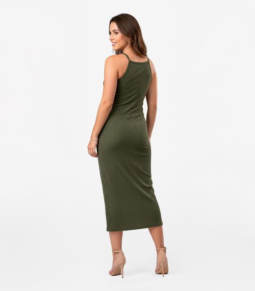 Vestido Feminino Em Ribana Infinita Cor Verde