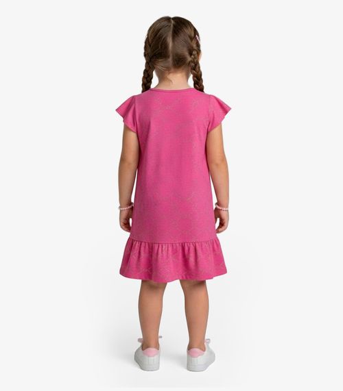Vestido Infantil Com Manga Godê Select Rosa