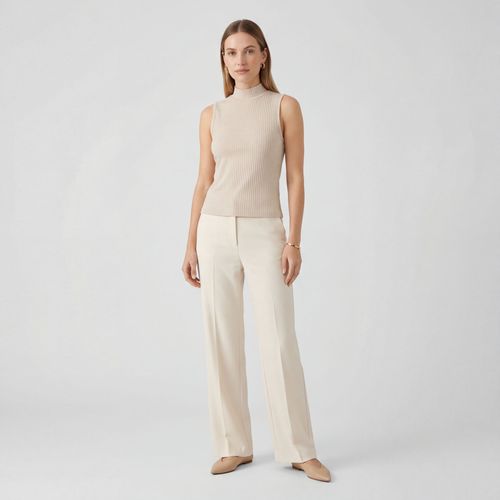 Regata Feminina Ribana Canelada Infinita Cor Bege