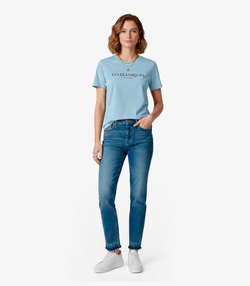 Blusa Feminina Manga Curta Infinita Cor Azul