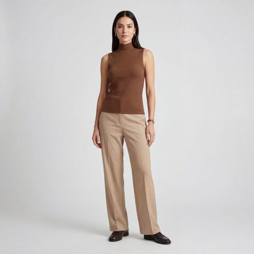 Regata Feminina Ribana Canelada Infinita Cor Marrom