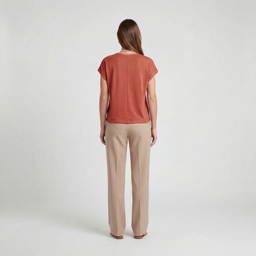 Blusa Feminina Manga Cavada Infinita Cor Laranja