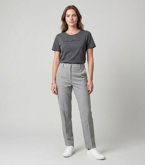 Blusa Feminina em Molecotton Viscose Infinita Cor Cinza