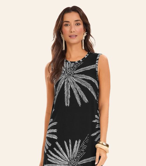 Vestido Midi Feminino Viscotorcion Rovitex Preto