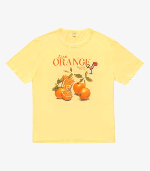 T- Shirt Meia Malha Feminina Rovitex Amarelo