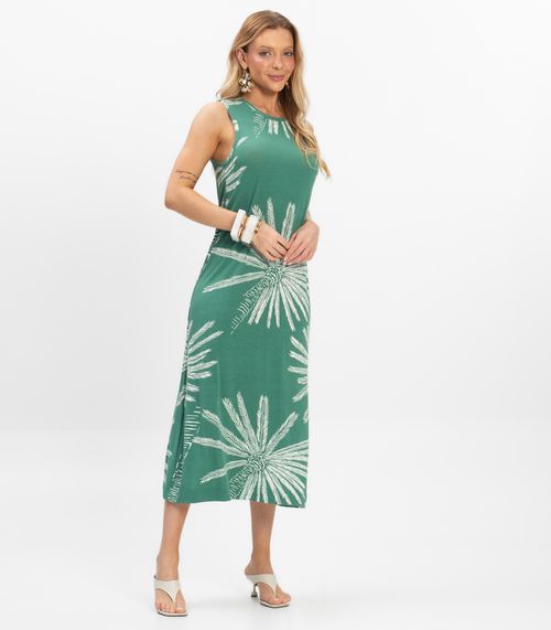 Vestido Midi Feminino Viscotorcion Rovitex Verde
