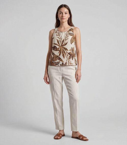 Regata Feminina Em Viscose Infinita Cor Bege