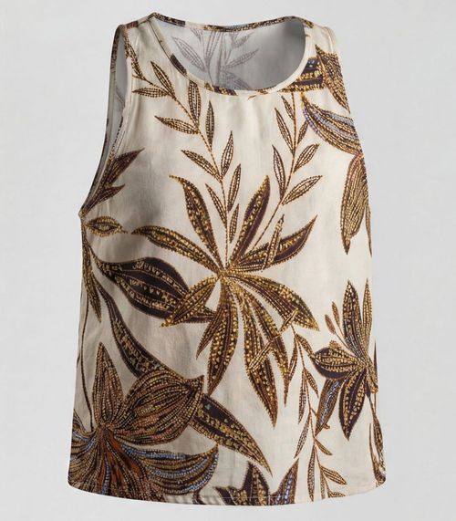 Regata Feminina Em Viscose Infinita Cor Bege