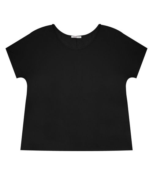 Blusa Manga Curta Feminina Plus Size Secret Glam Preto