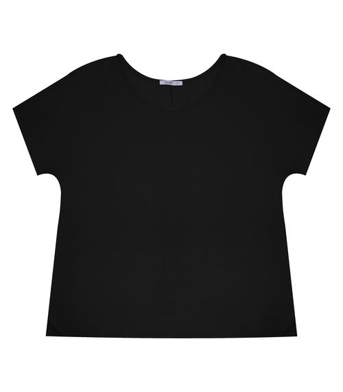 Blusa Manga Curta Feminina Plus Size Secret Glam Preto
