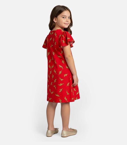 Vestido Infantil Feminino Estampado Select Vermelho