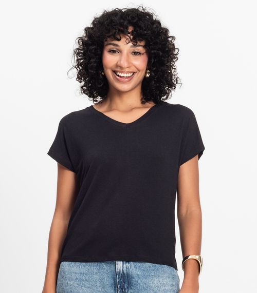 Blusa Feminina Viscotorcion Rovitex Preto