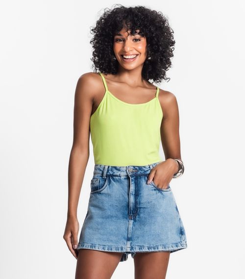 Blusa de Alça Feminina Viscotorcion Básica Rovitex Verde