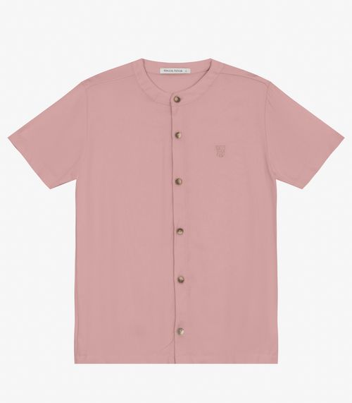 Camisa Menino em Viscose Sarjada Trick Nick Rosa