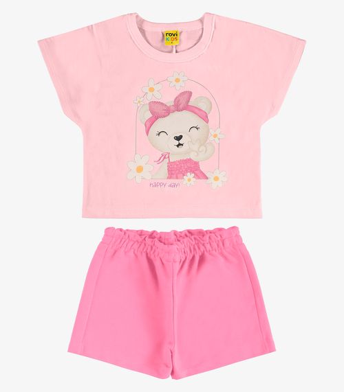 Conjunto Blusa com Shorts Rovi Kids Rosa