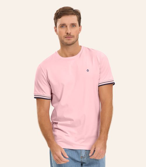 Camiseta Cotton Leve Masculina Básica  Diametro Rosa