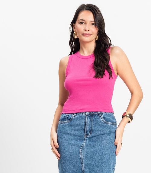 Regata Cropped Feminina Ribana Rovitex Rosa