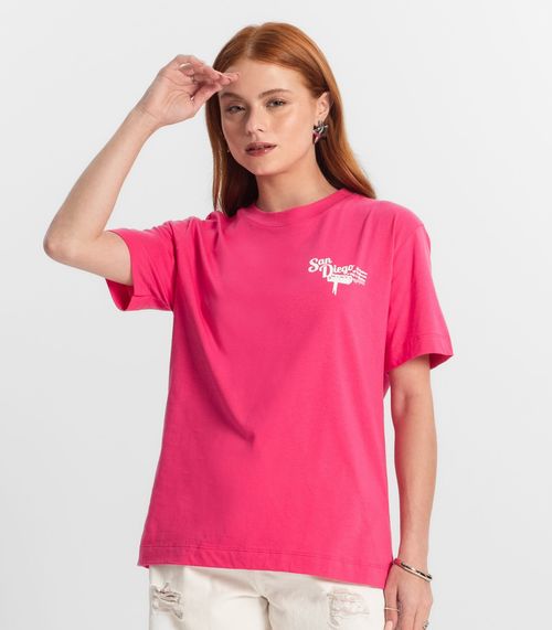 T-Shirt Juvenil Feminina Minty Rosa