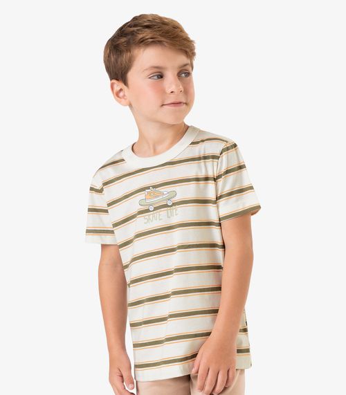 Camiseta Infantil Meia Malha Rovi Kids Bege