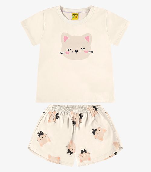 Pijama Meia Malha Rovi Kids Bege