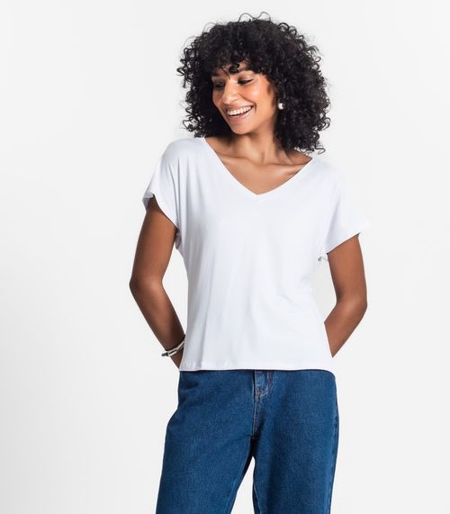 Blusa Feminina Viscotorcion Rovitex Branco