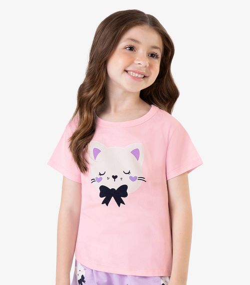 Pijama Meia Malha Rovi Kids Rosa