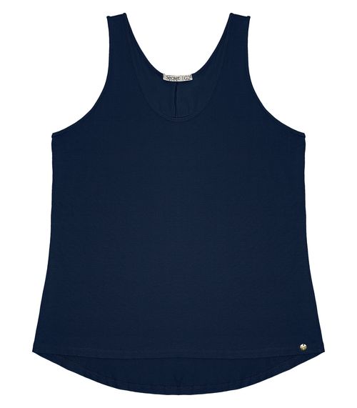 Regata Feminina Plus Size Secret Glam Azul