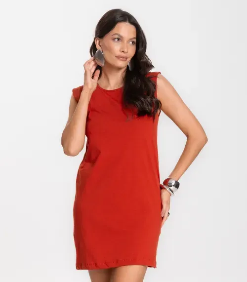 Vestido Liso Feminino Select Laranja