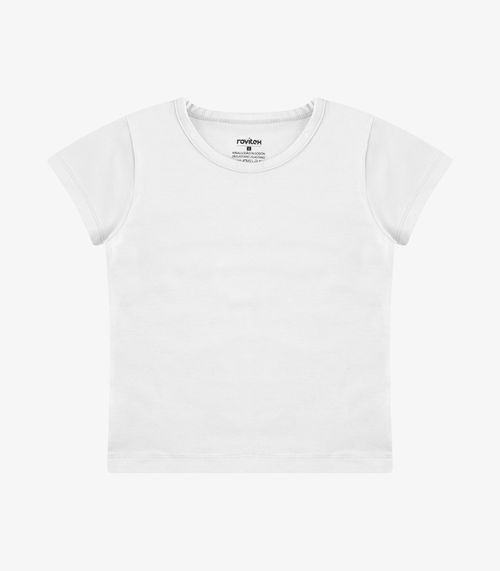 Blusa Básica Infantil Cotton Leve Rovi Kids Branco
