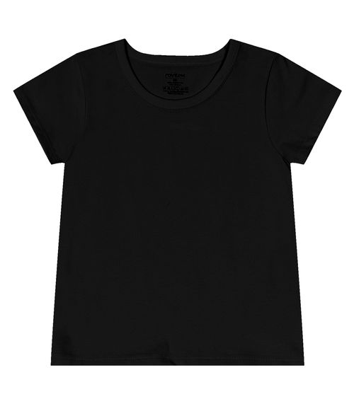 Blusa Básica Infantil Cotton Leve Rovi Kids Preto