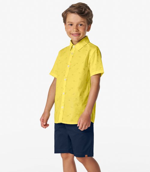 Camisa Infantil Masculina Com Botões Trick Nick Verde