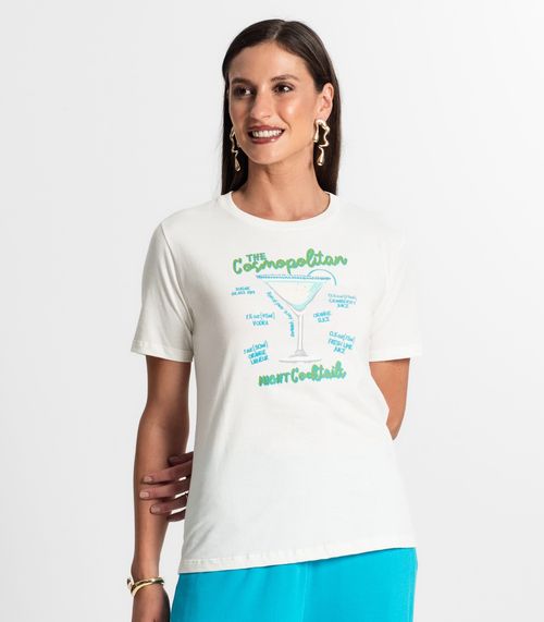 Camiseta Feminina Em Meia Malha Rovitex Bege