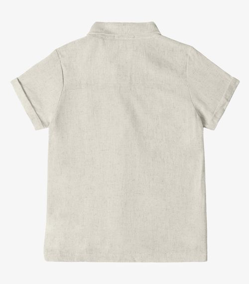 Camisa Infantil Masculina Com Botões Trick Nick Bege