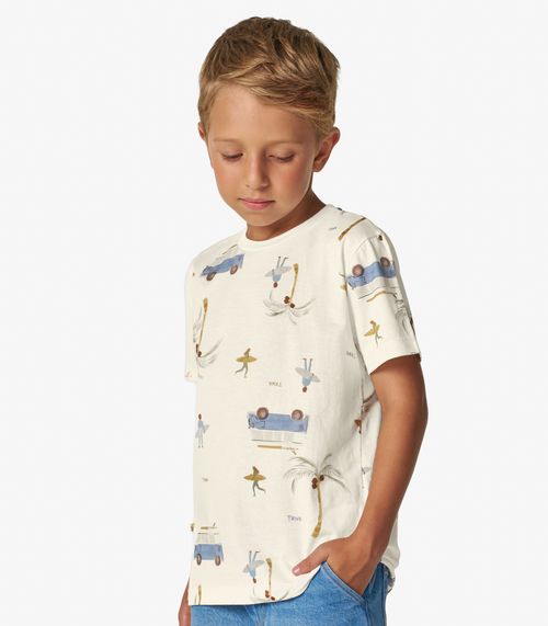 Camiseta Menino em Meia Malha Trick Nick Off White