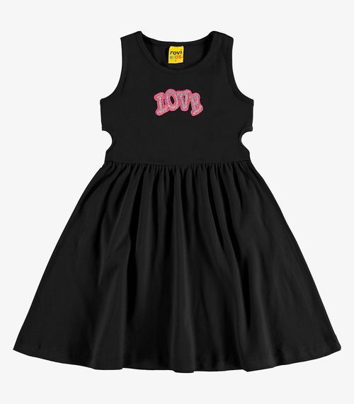 Vestido em Ribana 2x1 Rovi Kids Preto