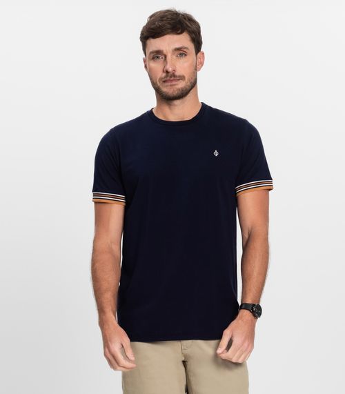 Camiseta Cotton Leve Masculina Básica  Diametro Azul