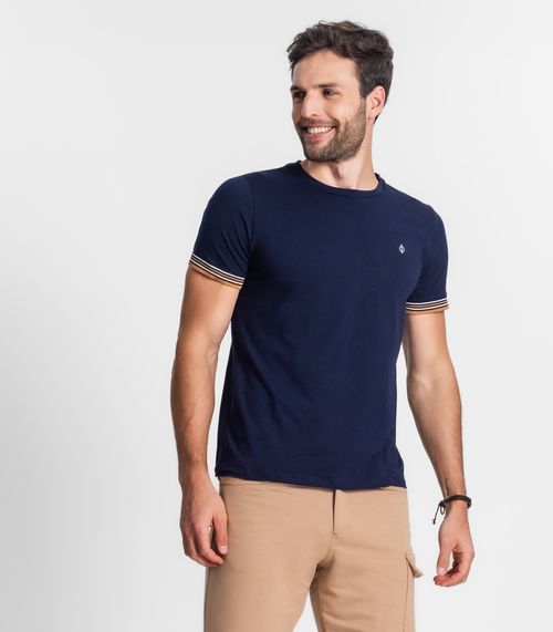 Camiseta Cotton Leve Masculina Básica  Diametro Azul