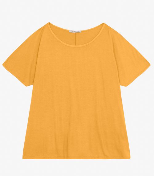 Blusa Manga Curta Feminina Plus Size Secret Glam Amarelo
