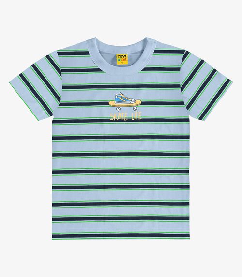 Camiseta Infantil Meia Malha Rovi Kids Azul