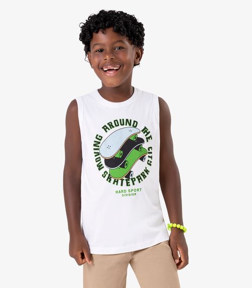 Regata Infantil em Meia Malha Rovi Kids Branco