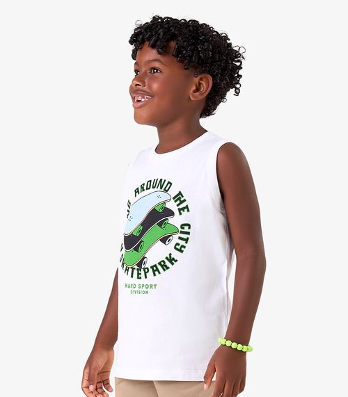 Regata Infantil em Meia Malha Rovi Kids Branco