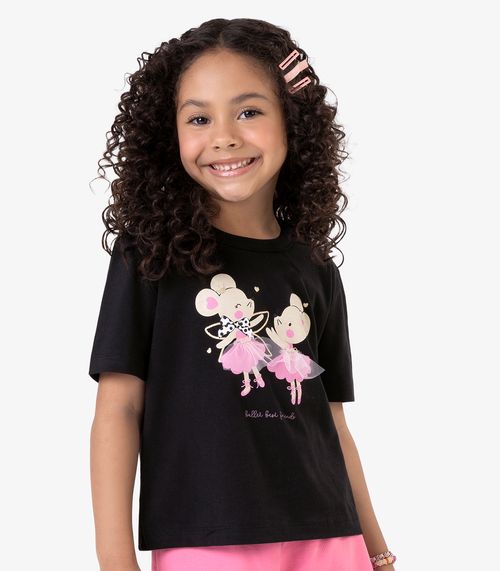 Conjunto Infantil Blusa com Shorts Rovi Kids Preto
