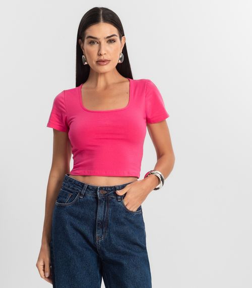 Blusa Cropped Feminina Rovitex Rosa