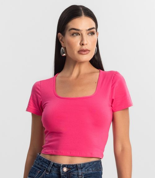 Blusa Cropped Feminina Rovitex Rosa
