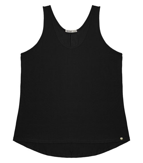 Regata Feminina Plus Size Secret Glam Preto