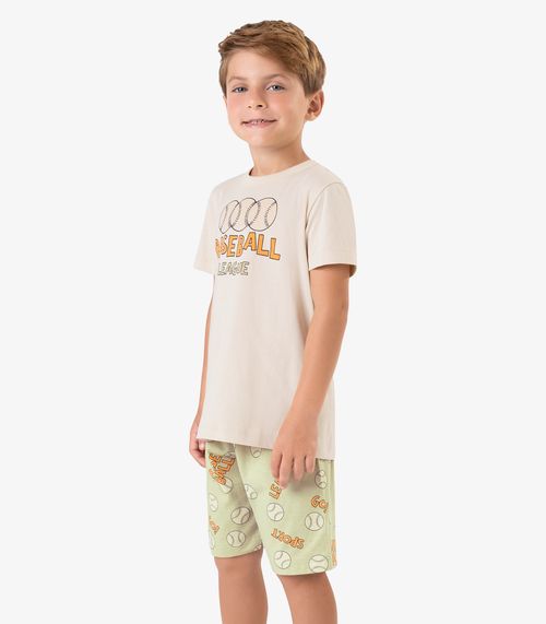 Pijama Meia Malha Rovi Kids Bege