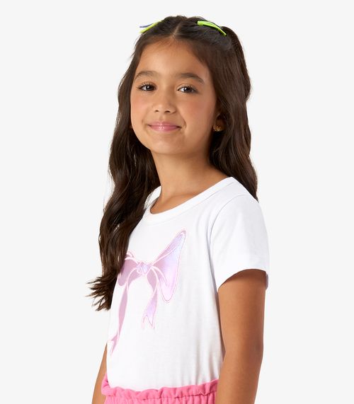 Blusa Infantil Feminina Meia Malha Rovi Kids Branco